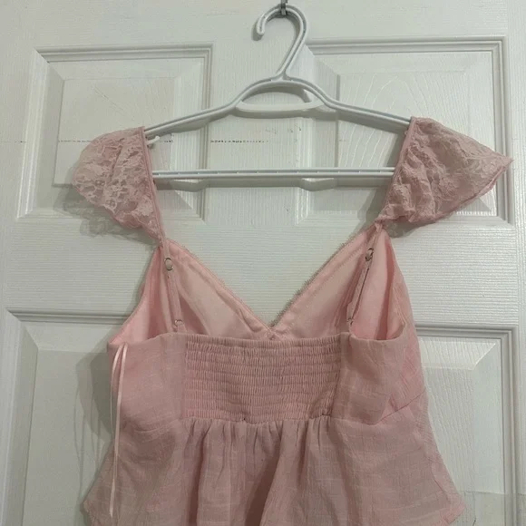 PacSun Light Pink Ruffle Sleeve Blouse - Picture 3 of 4